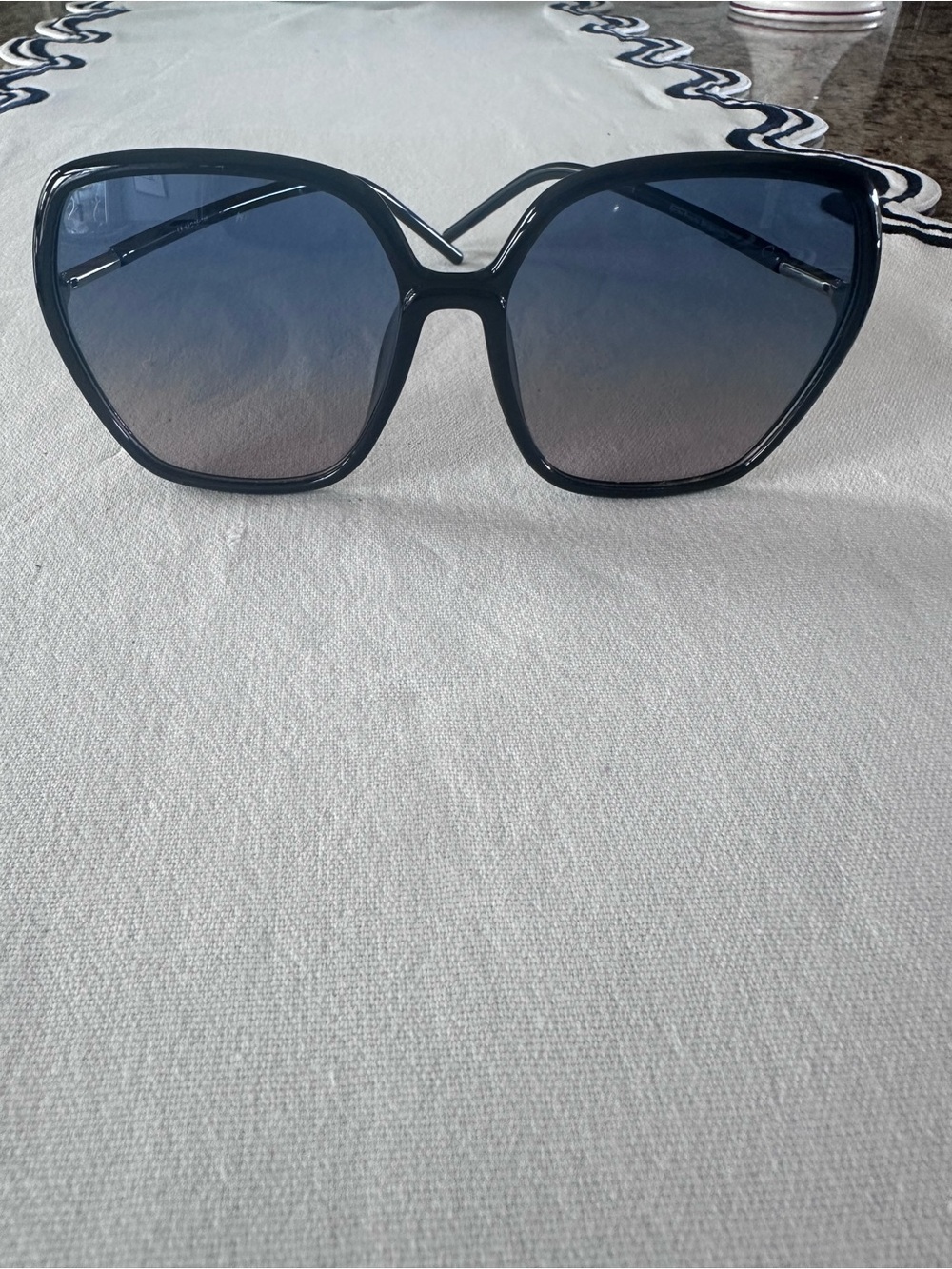 Bertha “Priscilla” Oversized Black Gradient Lens Women's Sunglasses